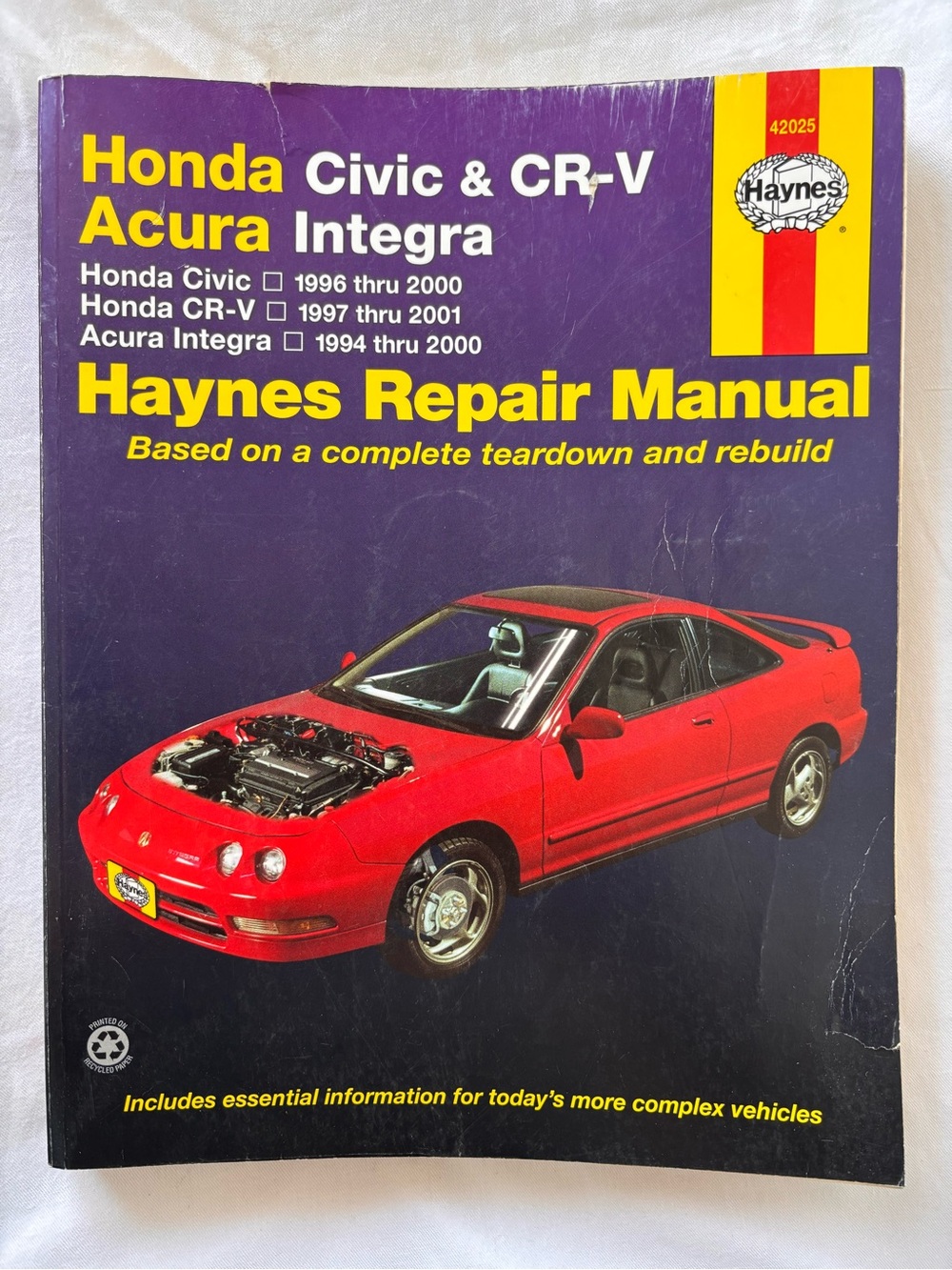Haynes Repair Manual Honda Civic 1996-2000 CRV Acura Integral